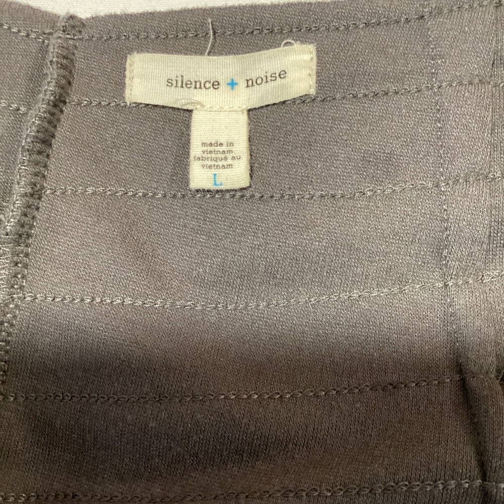 Silence + Noise Mini Skirt Large Gray Tiered Front Zip  Bandage Bodycon Edgy - Picture 3 of 6